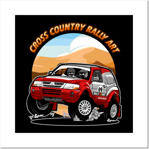 Pajero Rally art Cross Country Wall Art by itsTheBugz